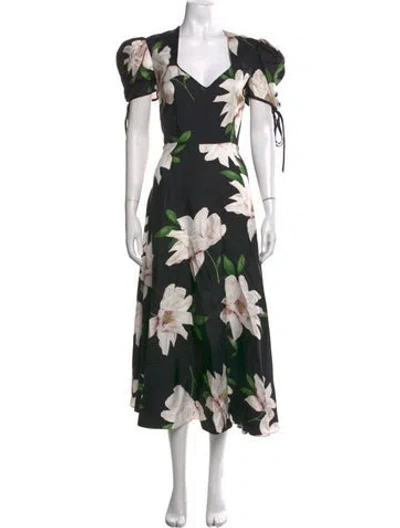 Pre-owned Rodarte Silk Midi Length Dress In Black