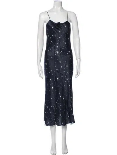 Pre-owned Rodarte Silk Midi Length Dress In Blue