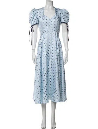 Pre-owned Rodarte Silk Midi Length Dress In Blue