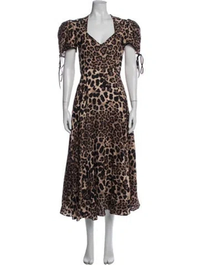 Pre-owned Rodarte Silk Midi Length Dress In Multicolor