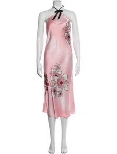 Pre-owned Rodarte Silk Midi Length Dress In Pink