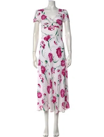 Pre-owned Rodarte Silk Midi Length Dress In White