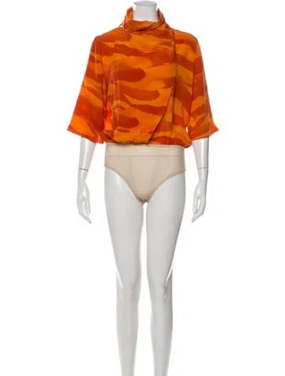 Pre-owned Rodarte Silk Mini Dress In Orange