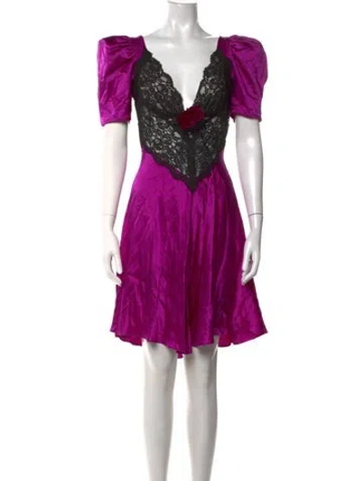 Pre-owned Rodarte Silk Mini Dress In Purple