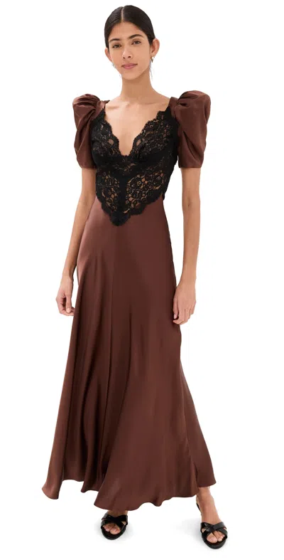 knee length dresses for ladies Rodarte Puff Sleeve Silk Dress