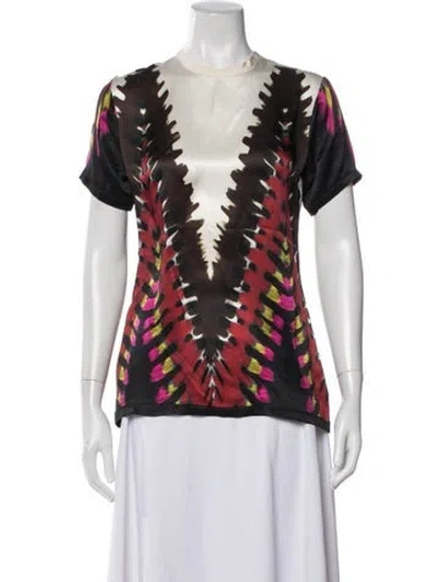 Pre-owned Rodarte Silk Tie-dye Print Top In Multi