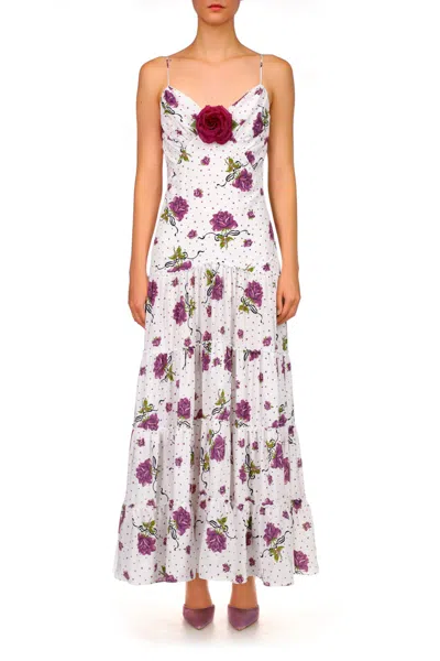Rodarte Silk Tiered Dress In Multi