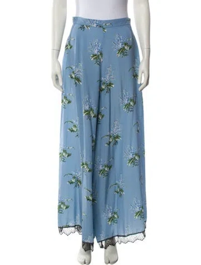 Pre-owned Rodarte Silk Wide Leg Pants In Blue