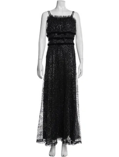 Pre-owned Rodarte Square Neckline Long Dress In Black