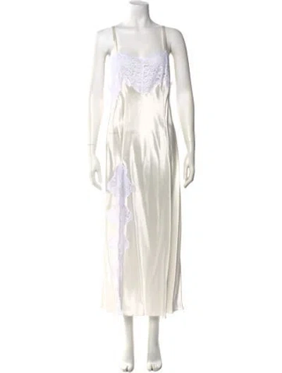 Pre-owned Rodarte Square Neckline Long Dress In White