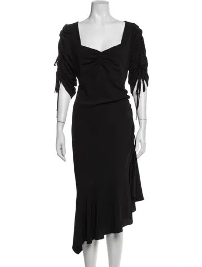 Pre-owned Rodarte Square Neckline Midi Length Dress In Blue