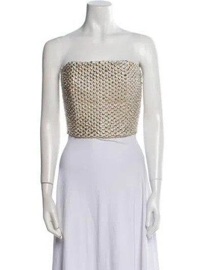 Pre-owned Rodarte Strapless Crop Top In Black