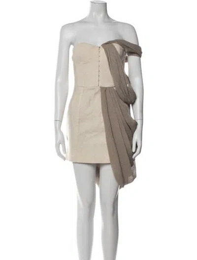 Pre-owned Rodarte Strapless Mini Dress W/ Tags In Neutral