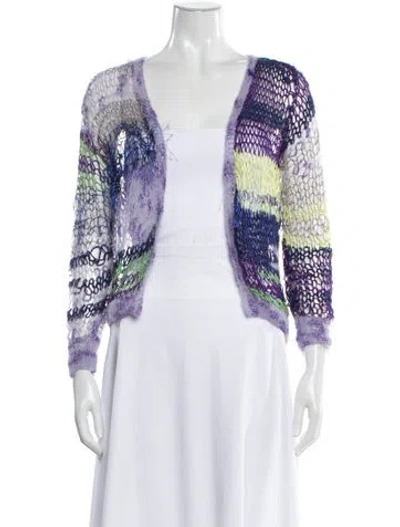 Pre-owned Rodarte Striped V-neck Sweater In Multi