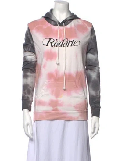 Pre-owned Rodarte Tie-dye Print Crew Neck Hoodie In Grey/pink