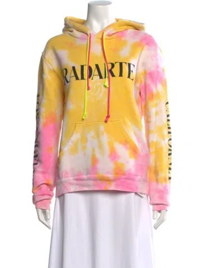 Pre-owned Rodarte Tie-dye Print Crew Neck Sweater In Yellow