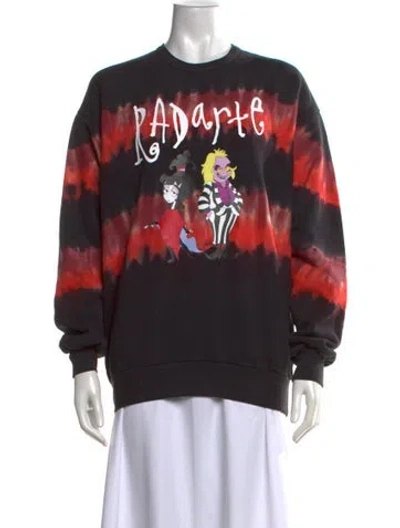 Pre-owned Rodarte Tie-dye Print Crew Neck Sweatshirt In Black