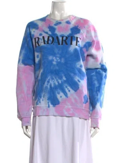 Pre-owned Rodarte Tie-dye Print Crew Neck Sweatshirt In Blue