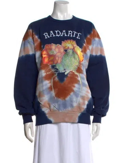 Pre-owned Rodarte Tie-dye Print Crew Neck Sweatshirt In Blue