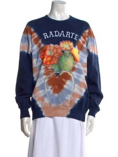 Pre-owned Rodarte Tie-dye Print Crew Neck Sweatshirt In Blue