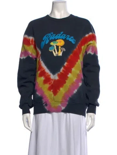Pre-owned Rodarte Tie-dye Print Crew Neck Sweatshirt In Blue