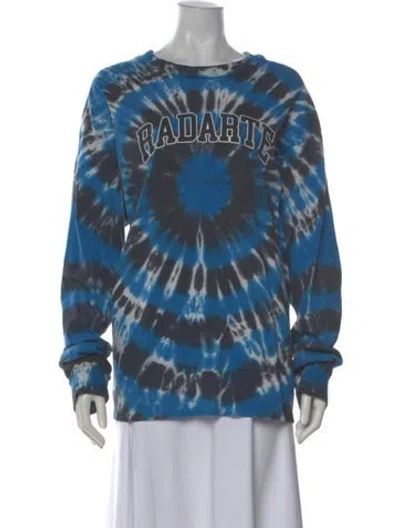 Pre-owned Rodarte Tie-dye Print Crew Neck Top In Blue