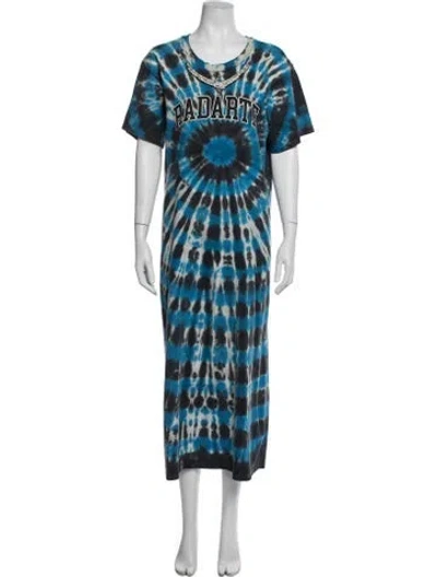Pre-owned Rodarte Tie-dye Print Long Dress In Blue
