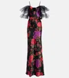 Rodarte Tiered Silk Tulle Gown In Black