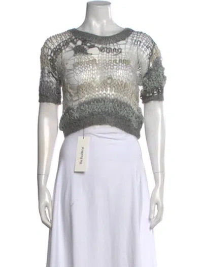 Pre-owned Rodarte Vintage Patterned Sweater In Grey/white