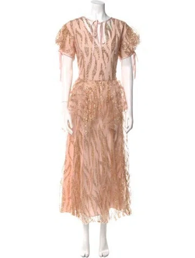 Pre-owned Rodarte V-neck Long Dress