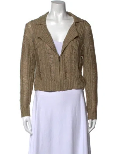 Pre-owned Rodarte V-neck Sweater In Green/neutrals