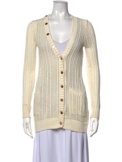 Pre-owned Rodarte V-neck Sweater In Neutrals