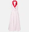 Rodarte Polka-dot Belted Silk Twill Midi Dress In White And Red Polka Dot