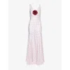 Rodarte Polka-dot Silk-twill Maxi Dress In White