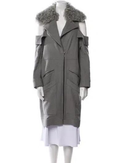 Pre-owned Rodarte Wool Fur Coat In Gray