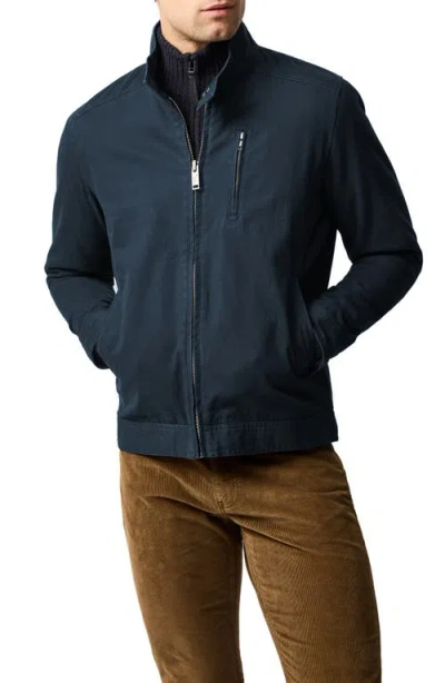 Rodd & Gunn Armitage Cotton Twill Harrington Jacket In Blue