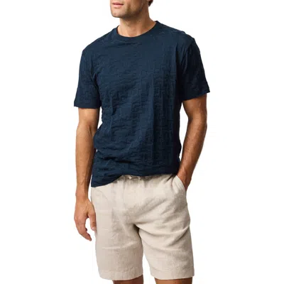 Rodd & Gunn Aylesbury Jacquard Knit T-shirt In Blue