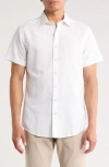 Rodd & Gunn Baywater Short Sleeve Linen & Cotton Button-up Shirt In White