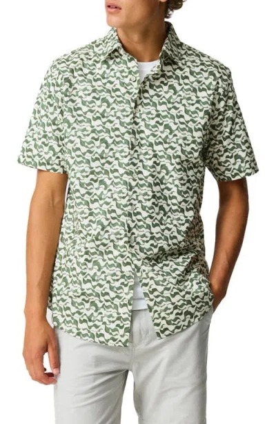 Rodd & Gunn Bendigo Abstract Print Button-up Shirt In Green