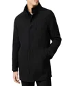 Rodd & Gunn Cain Flat Front Organic Cotton Twill Coat In Black
