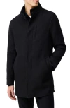Rodd & Gunn Cain Flat Front Organic Cotton Twill Coat In Black