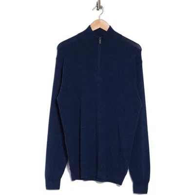 Rodd & Gunn Cashmere Merino Half-zip Sweater In Ink