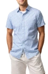 Rodd & Gunn Charlcott Floral Short Sleeve Button-up Shirt In Blue