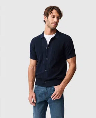 Rodd & Gunn Cobb River Short Sleeve Knit Button-up Shirt In Blue