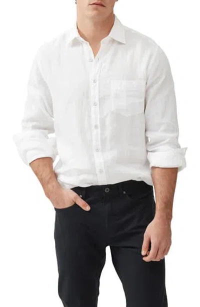 Rodd & Gunn Coromandel Button-up Linen Shirt In White