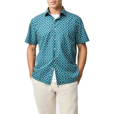 Rodd & Gunn Crown Hill Short Sleeve Shirt In Bluestone In Green