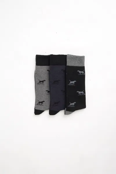 Rodd & Gunn Dogs-a-plenty Three Pack Socks In Black