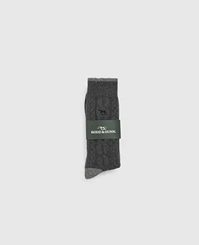 Rodd & Gunn Dunedin Cable Sock 2 Pack In Charcoal/denim