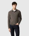 Rodd & Gunn Eastern Bush Long Sleeve Cotton Rib Polo Sweater In Brown