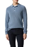 Rodd & Gunn Eastern Bush Long Sleeve Cotton Rib Polo Sweater In Gray